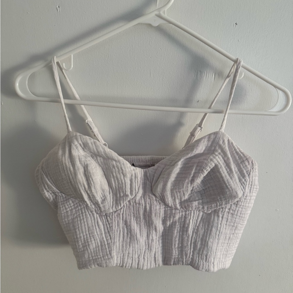 Sincerely Jules White Textured Top